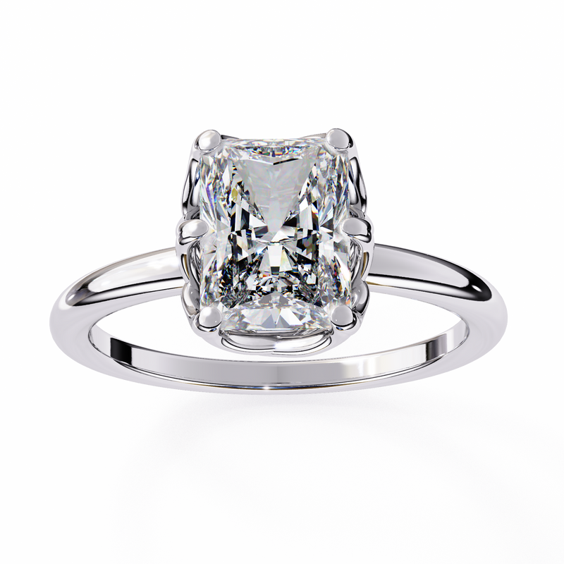 14k IGI certified radiant ring with E-F color VVS-VS clarity diamonds 98