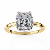 14k IGI certified radiant ring with E-F color VVS-VS clarity diamonds 98