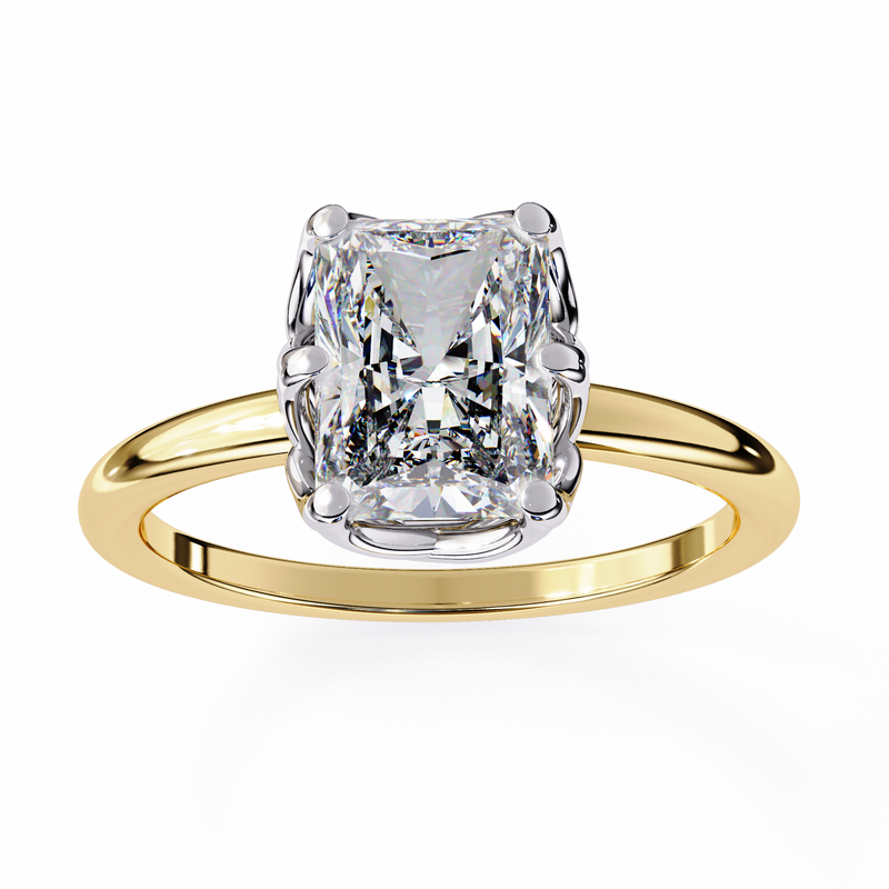 14k IGI certified radiant ring with E-F color VVS-VS clarity diamonds 98