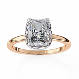 14k IGI certified radiant ring with E-F color VVS-VS clarity diamonds 98