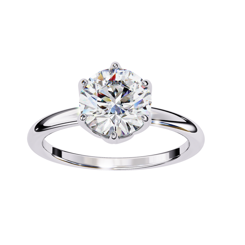 14k IGI certified round ring with E-F color VVS-VS clarity diamonds 99