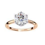 14k IGI certified round ring with E-F color VVS-VS clarity diamonds 99