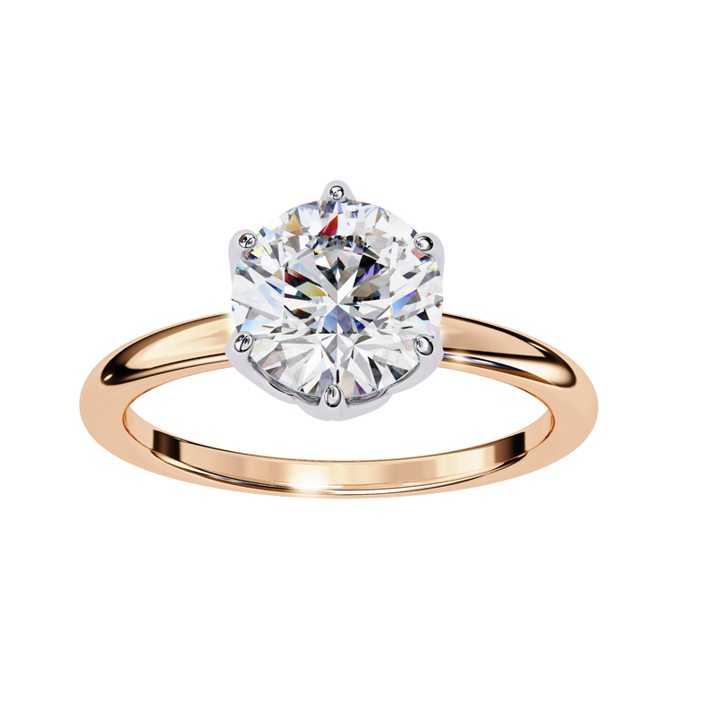 14k IGI certified round ring with E-F color VVS-VS clarity diamonds 99