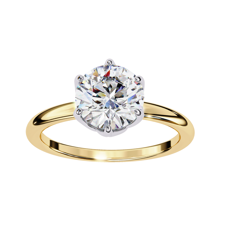 14k IGI certified round ring with E-F color VVS-VS clarity diamonds 99