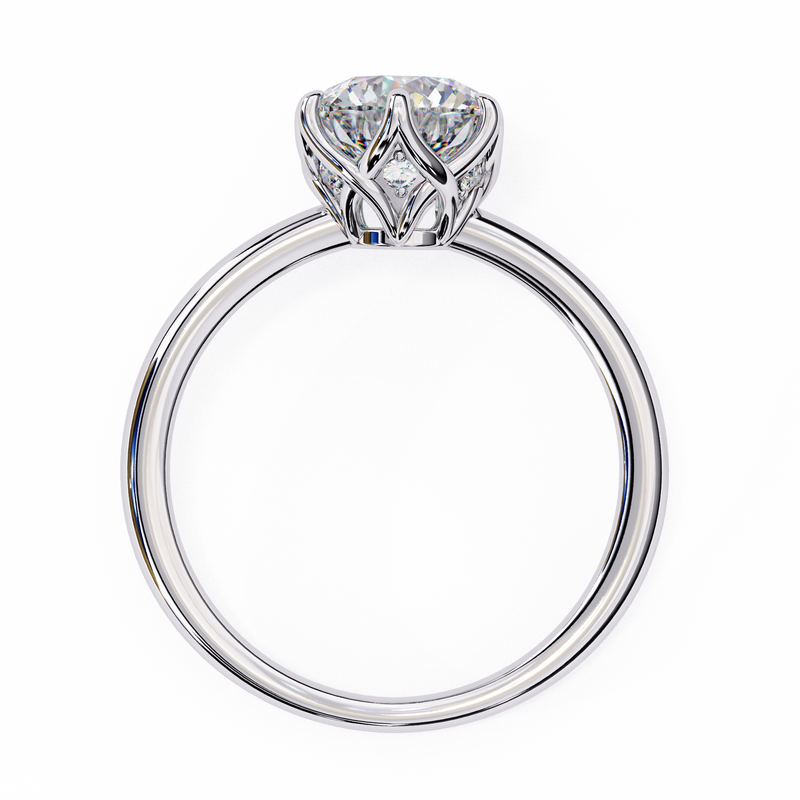 14k IGI certified round ring with E-F color VVS-VS clarity diamonds 99