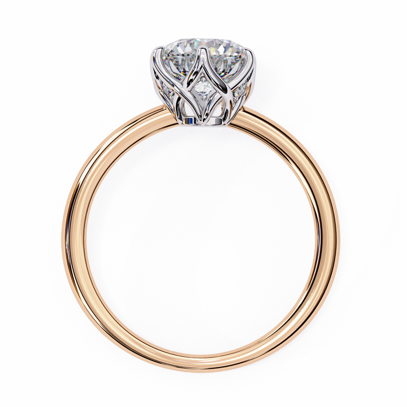14k IGI certified round ring with E-F color VVS-VS clarity diamonds 99