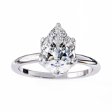 14k IGI certified pear ring with E-F color VVS-VS clarity diamonds 100