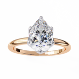 14k IGI certified pear ring with E-F color VVS-VS clarity diamonds 100