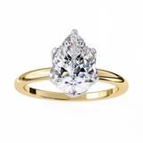14k IGI certified pear ring with E-F color VVS-VS clarity diamonds 100