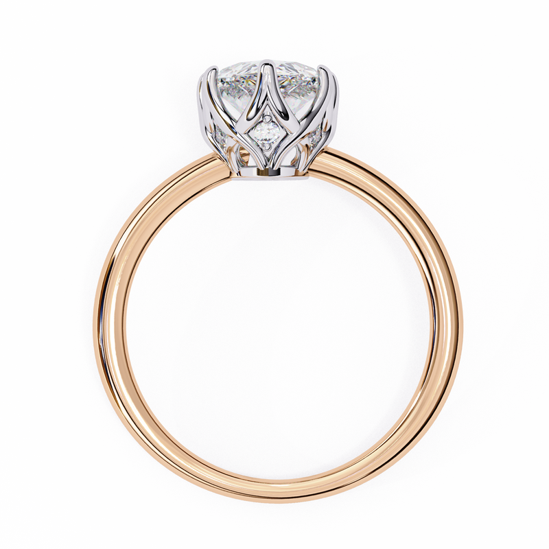 14k IGI certified pear ring with E-F color VVS-VS clarity diamonds 100