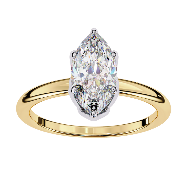 14k IGI certified marquise ring with E-F color VVS-VS clarity diamonds 101