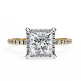 14k IGI certified princess ring with E-F color VVS-VS clarity diamonds 102