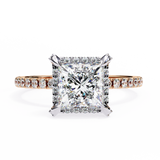 14k IGI certified princess ring with E-F color VVS-VS clarity diamonds 102