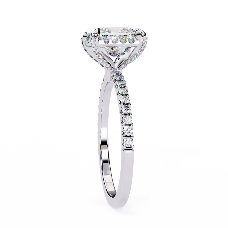 14k IGI certified princess ring with E-F color VVS-VS clarity diamonds 102