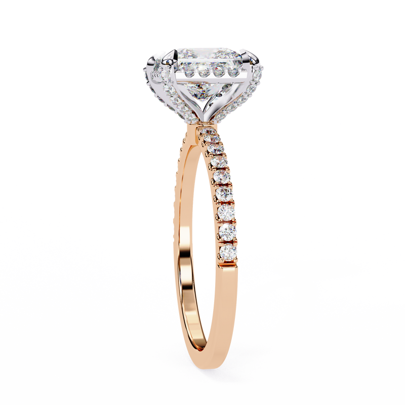 14k IGI certified princess ring with E-F color VVS-VS clarity diamonds 102