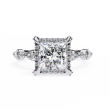 14k IGI certified princess ring with E-F color VVS-VS clarity diamonds 103