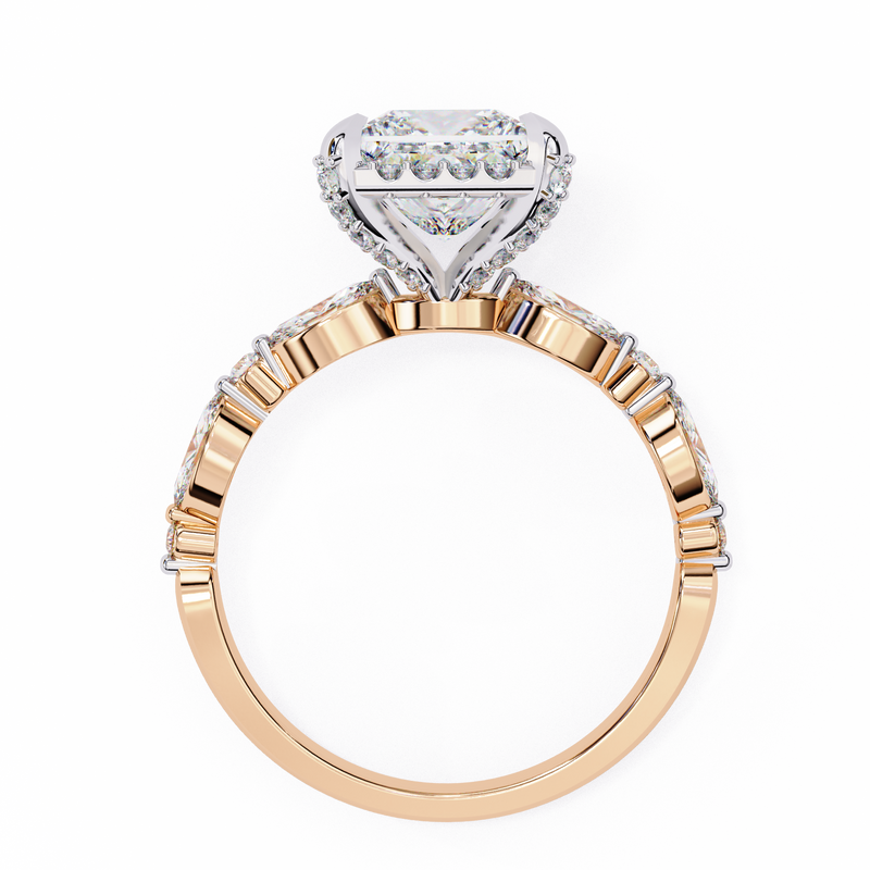 14k IGI certified princess ring with E-F color VVS-VS clarity diamonds 103