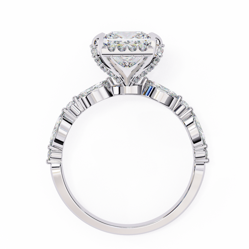 14k IGI certified princess ring with E-F color VVS-VS clarity diamonds 103