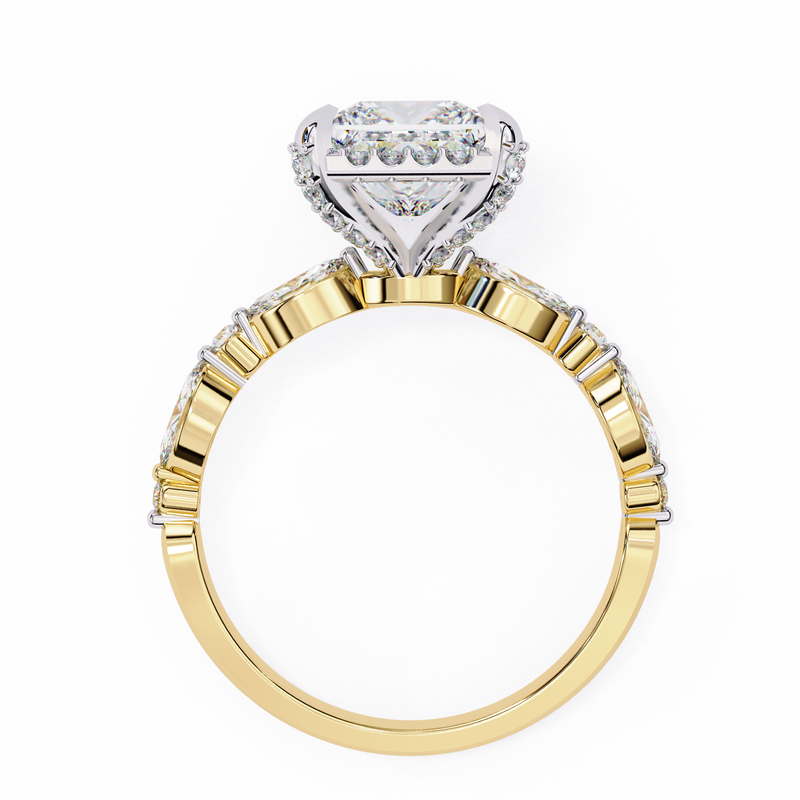 14k IGI certified princess ring with E-F color VVS-VS clarity diamonds 103