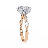 14k IGI certified princess ring with E-F color VVS-VS clarity diamonds 103
