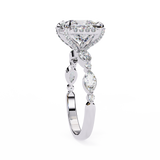 14k IGI certified princess ring with E-F color VVS-VS clarity diamonds 103