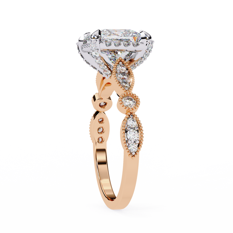 14k IGI certified princess ring with E-F color VVS-VS clarity diamonds 104