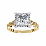 14k IGI certified princess ring with E-F color VVS-VS clarity diamonds 104