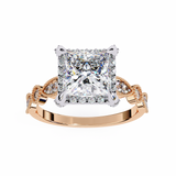 14k IGI certified princess ring with E-F color VVS-VS clarity diamonds 104