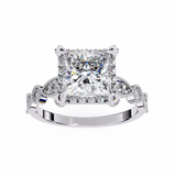 14k IGI certified princess ring with E-F color VVS-VS clarity diamonds 104