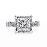14k IGI certified princess ring with E-F color VVS-VS clarity diamonds 104