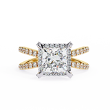 14k IGI certified princess ring with E-F color VVS-VS clarity diamonds 105