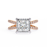 14k IGI certified princess ring with E-F color VVS-VS clarity diamonds 105