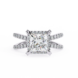 14k IGI certified princess ring with E-F color VVS-VS clarity diamonds 105
