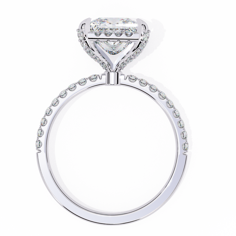 14k IGI certified princess ring with E-F color VVS-VS clarity diamonds 106