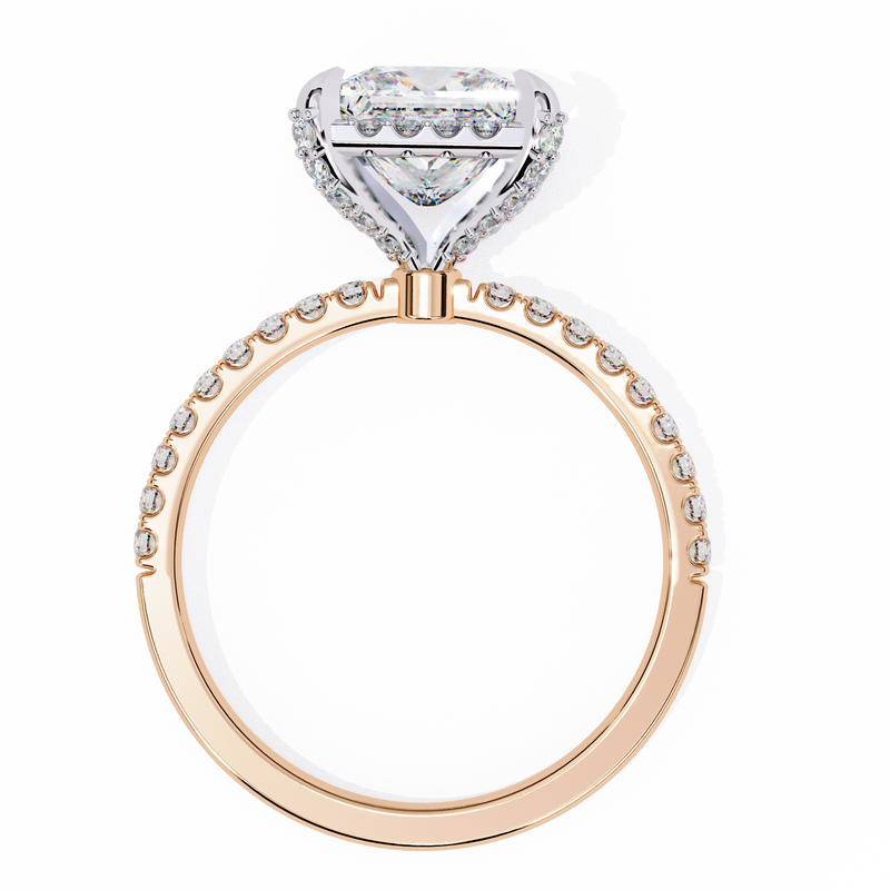 14k IGI certified princess ring with E-F color VVS-VS clarity diamonds 106