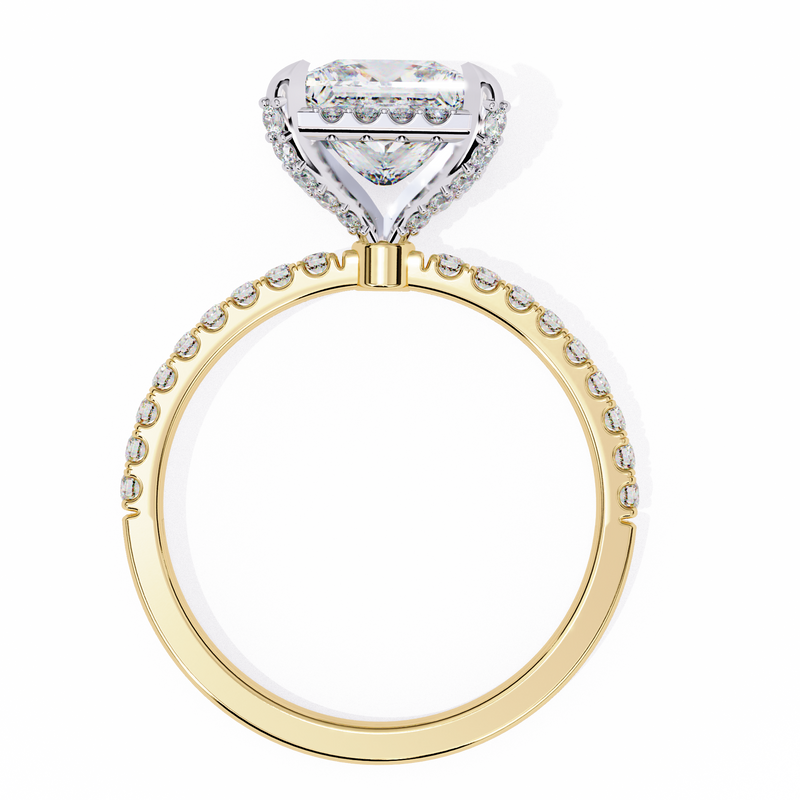 14k IGI certified princess ring with E-F color VVS-VS clarity diamonds 106