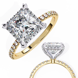 14k IGI certified princess ring with E-F color VVS-VS clarity diamonds 106