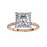 14k IGI certified princess ring with E-F color VVS-VS clarity diamonds 106