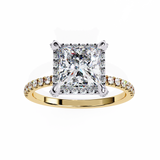 14k IGI certified princess ring with E-F color VVS-VS clarity diamonds 106