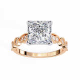 14k IGI certified princess ring with E-F color VVS-VS clarity diamonds 107