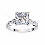 14k IGI certified princess ring with E-F color VVS-VS clarity diamonds 107