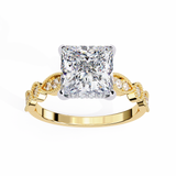 14k IGI certified princess ring with E-F color VVS-VS clarity diamonds 107