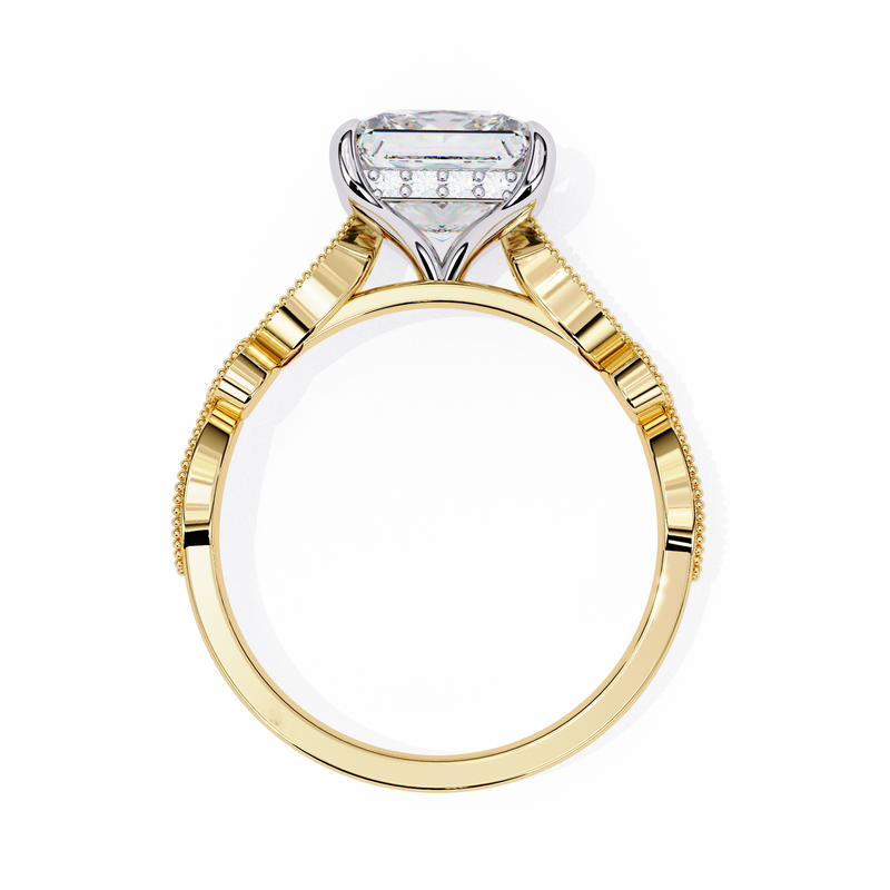 14k IGI certified princess ring with E-F color VVS-VS clarity diamonds 107