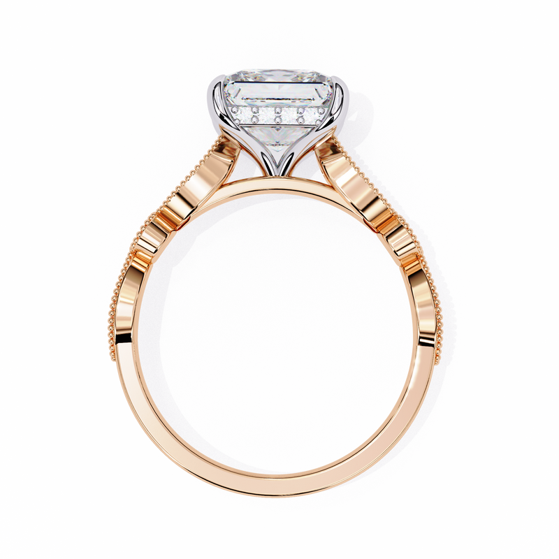 14k IGI certified princess ring with E-F color VVS-VS clarity diamonds 107