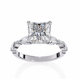 14k IGI certified princess ring with E-F color VVS-VS clarity diamonds 108