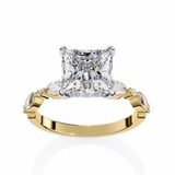14k IGI certified princess ring with E-F color VVS-VS clarity diamonds 108