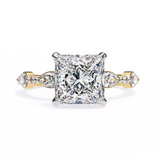 14k IGI certified princess ring with E-F color VVS-VS clarity diamonds 108