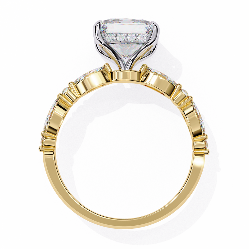 14k IGI certified princess ring with E-F color VVS-VS clarity diamonds 108