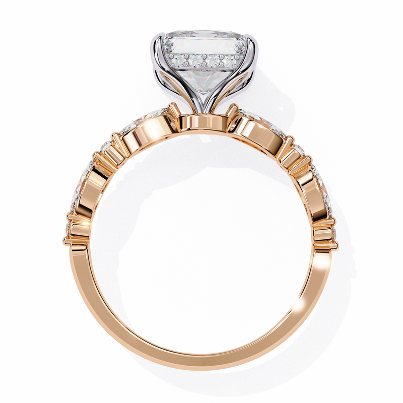 14k IGI certified princess ring with E-F color VVS-VS clarity diamonds 108