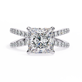 14k IGI certified princess ring with E-F color VVS-VS clarity diamonds 109